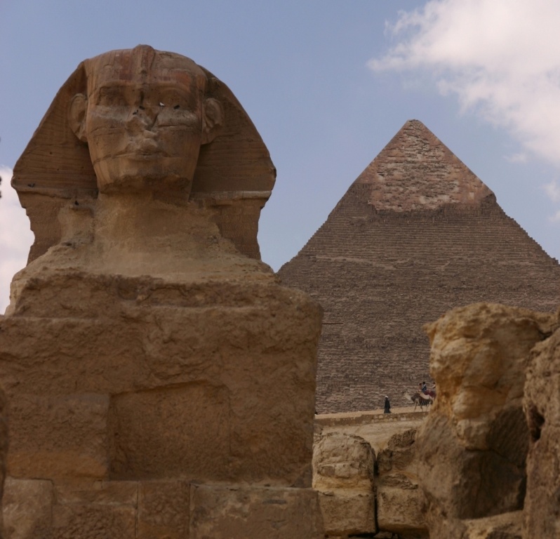 Great Sphynx And Khafre's Pyramid, Giza